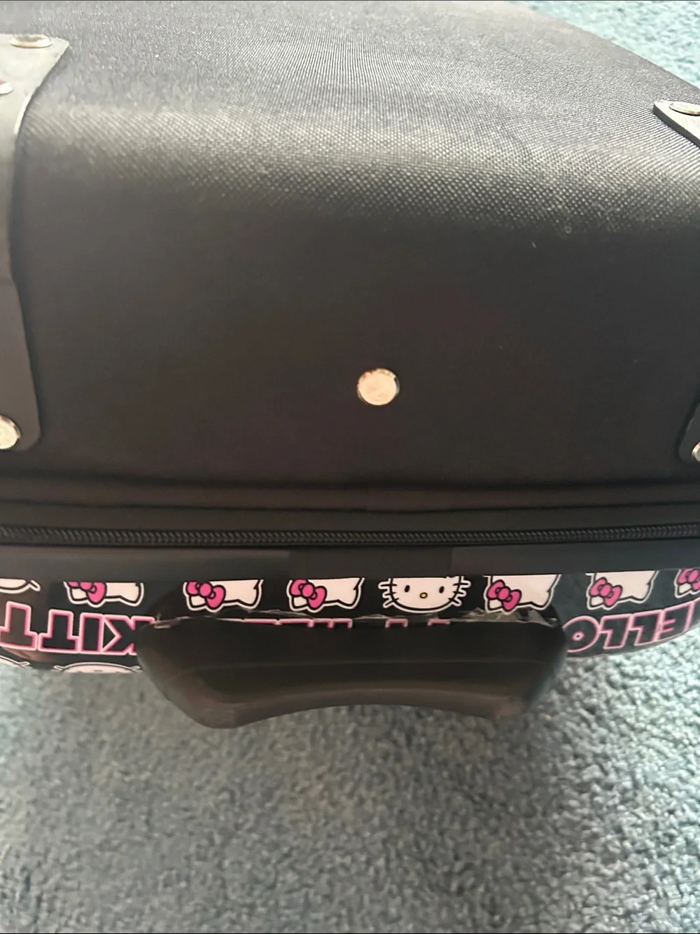 Hello Kitty Black Pink Kids Rolling Carry-On Luggage